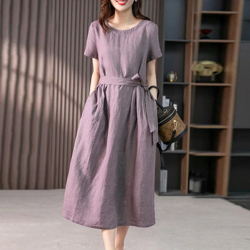 The Amethyst Linen Dress
